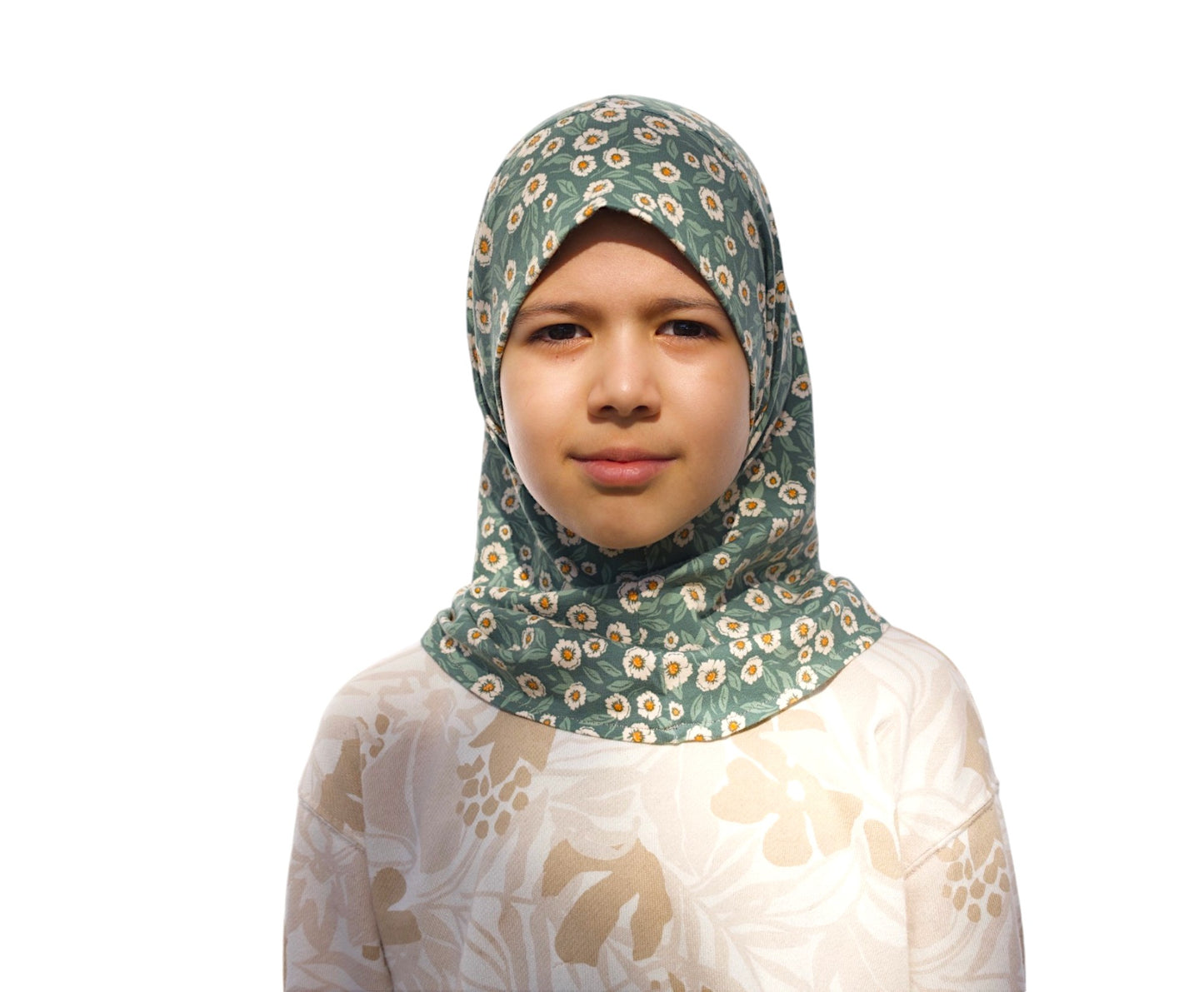 Printed jersey 3-in-1 hood hijab for kids