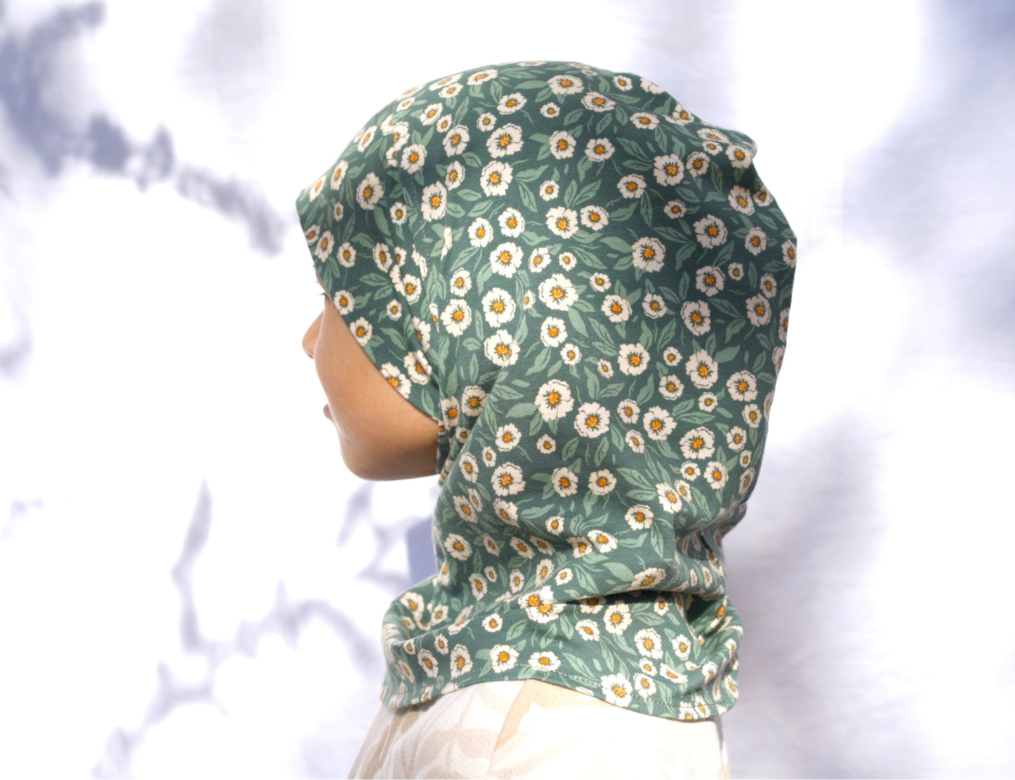 Printed jersey 3-in-1 hood hijab for kids