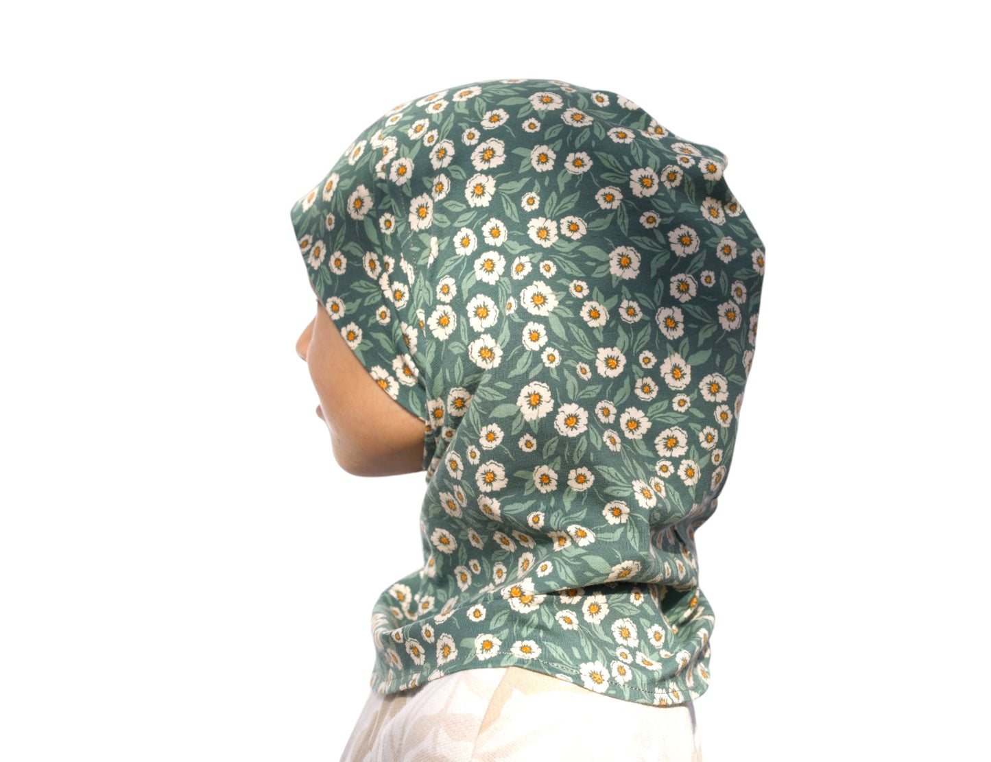 Printed jersey 3-in-1 hood hijab for kids